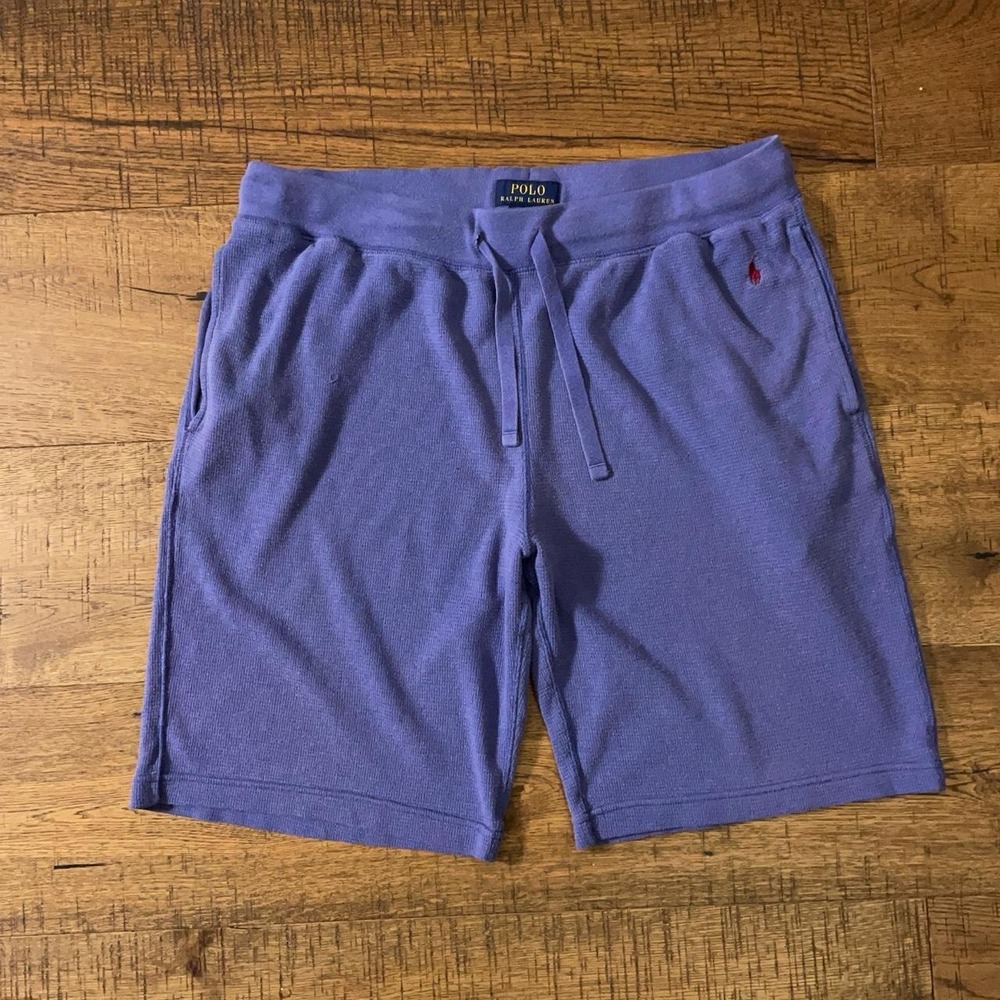 Polo Ralph Lauren Waffle Knit Shorts Mens Large Blue Preppy Summer Basics
